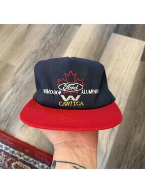 Vintage ford Windsor aluminum strap back hat 90s OS
